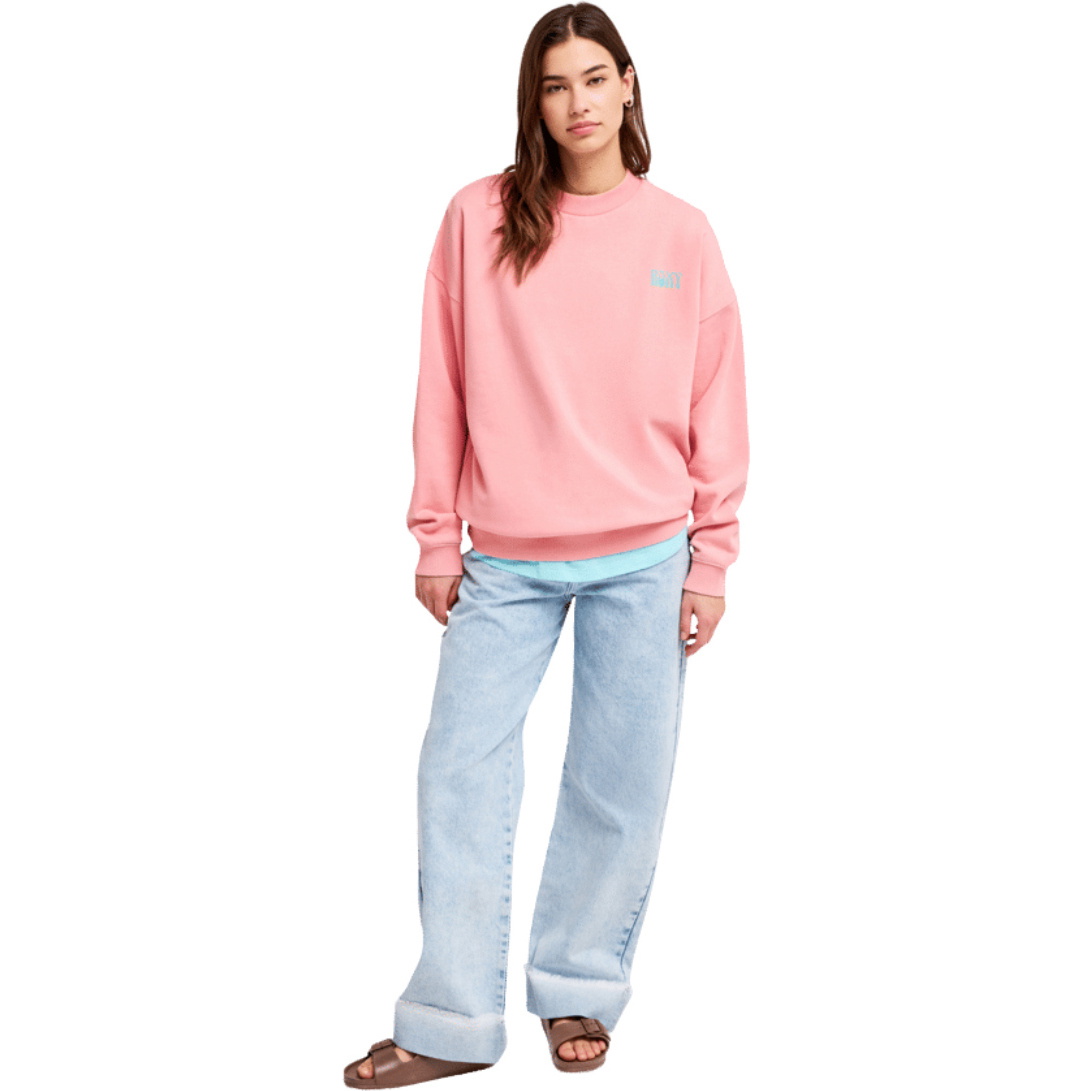 2026 Roxy Da Donna Lineup Oversized Crew Neck Fleece ERJFT05069 - Plumeria